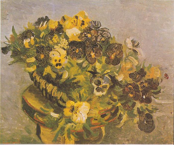 Vincent Van Gogh Tambourine with Pansies oil painting image